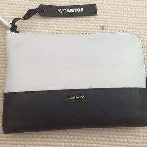 Two Toned Cloud/Onyx oversized Pouch/ Tablet Case